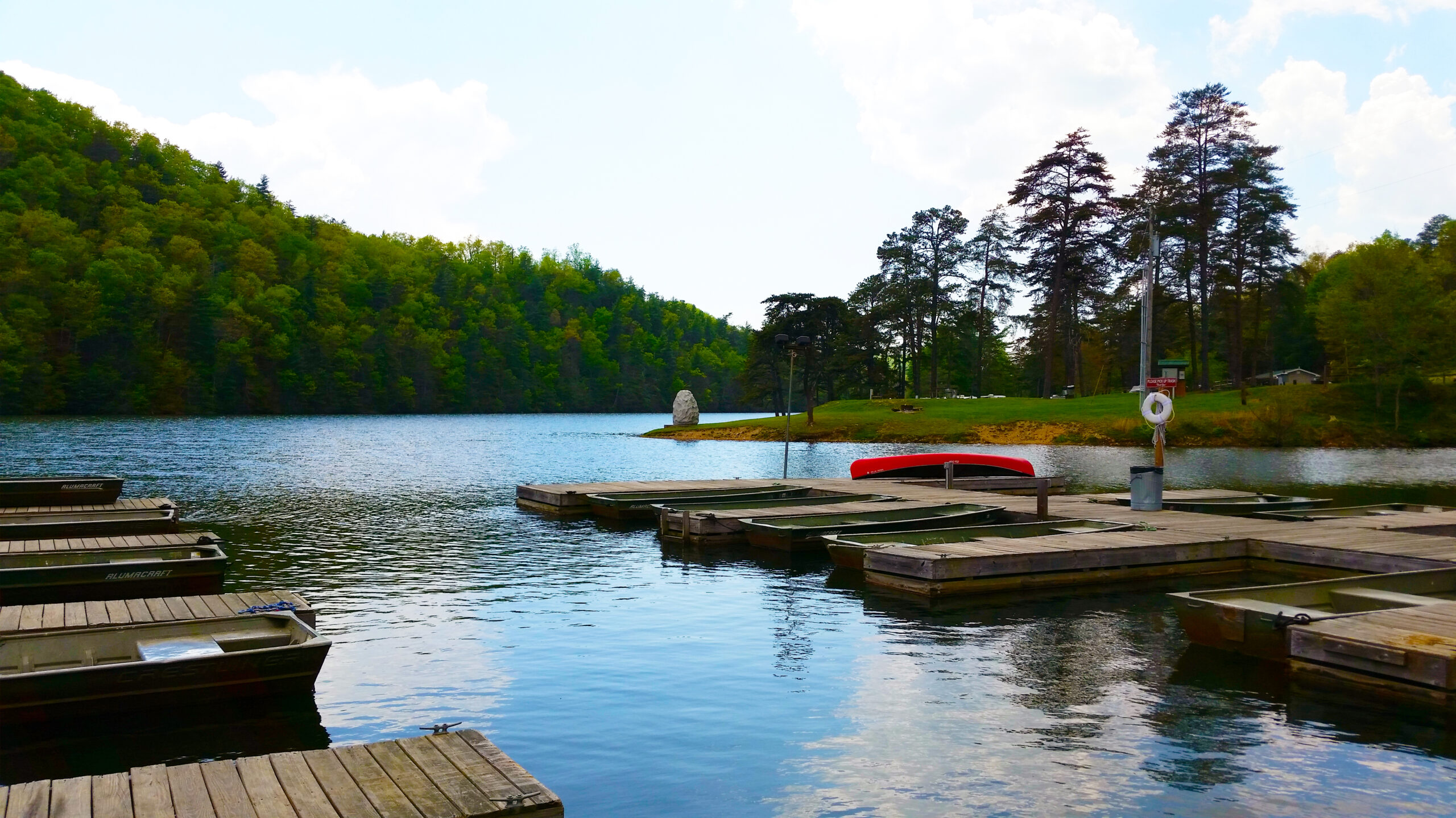 Docks on a lake