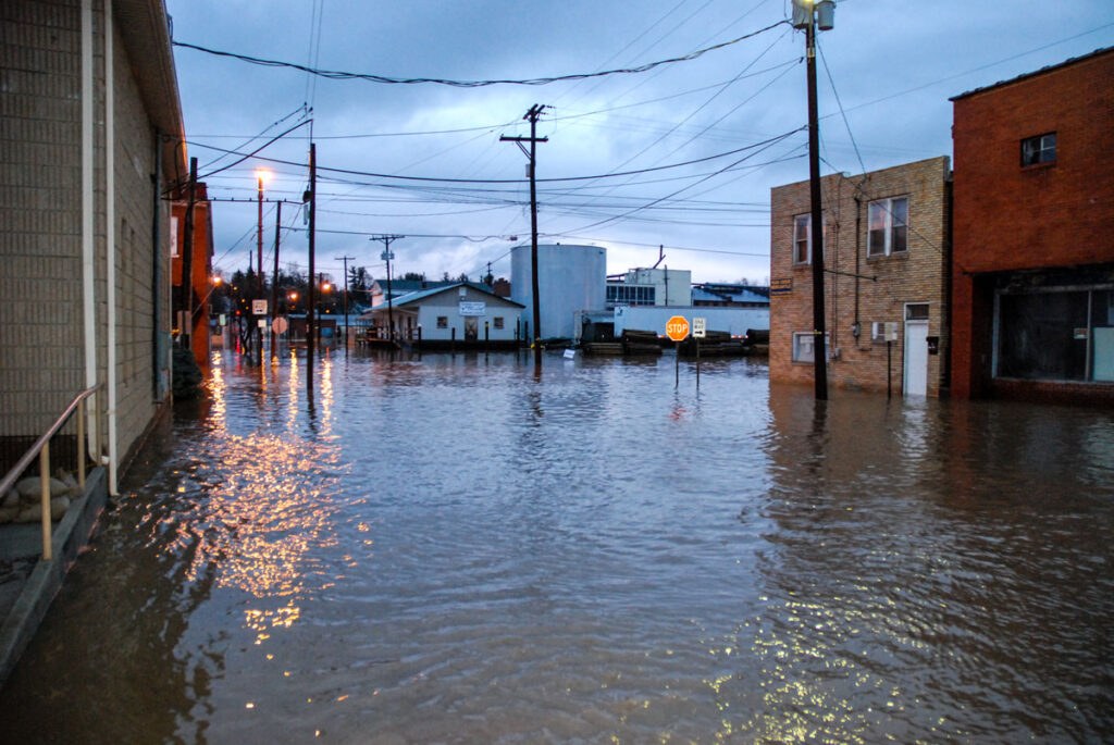 Flooded roadway
