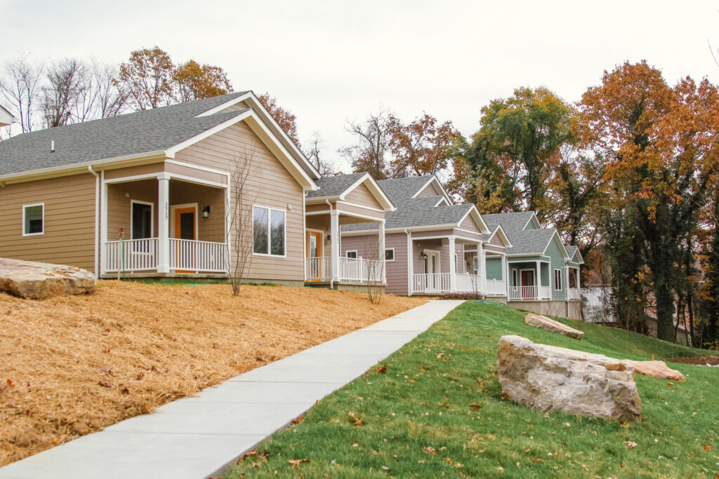 Row of houses on a hillside