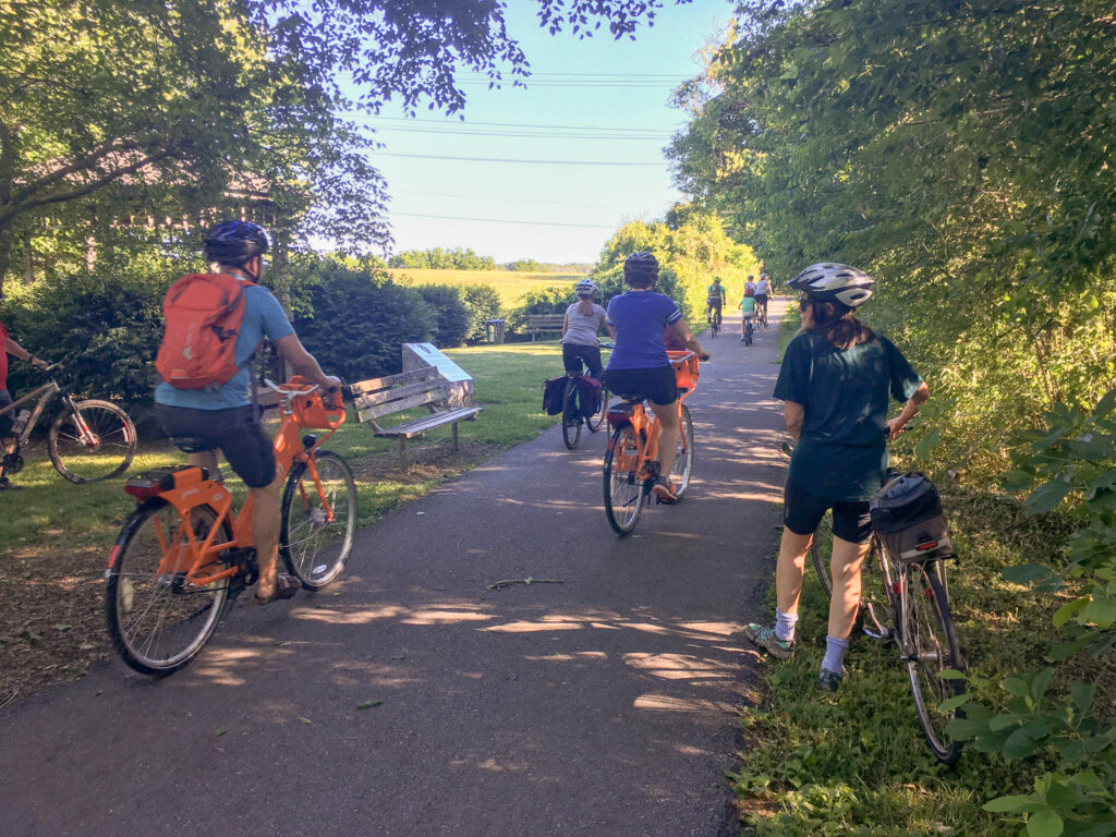 Cyclists on trail